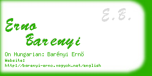 erno barenyi business card