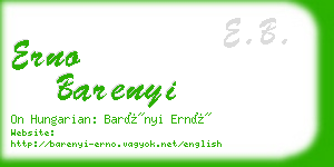 erno barenyi business card